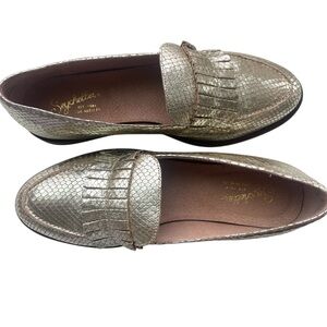 Seychelles Powerful Exotic Leather Gold Loafer